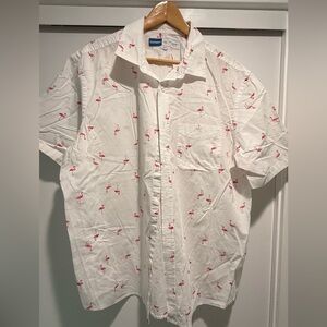 Bundle - Men's Casual Flamingo Print and Blue check Shirt